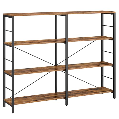 VASAGLE Bücherregal, Standregal mit 4 Ebenen, 30 x 120 x 109,4 cm, Industrie-Design, für Wohnzimmer, Arbeitszimmer, Balkon, Küche, vintagebraun-tintenschwarz LLS131K01 VASAGLE Bücherregal, Standregal mit 4 Ebenen, 30 x 120 x 109,4 cm, Industrie-Design, für Wohnzimmer, Arbeitszimmer, Balkon, Küche, vintagebraun-tintenschwarz LLS131K01 von VASAGLE