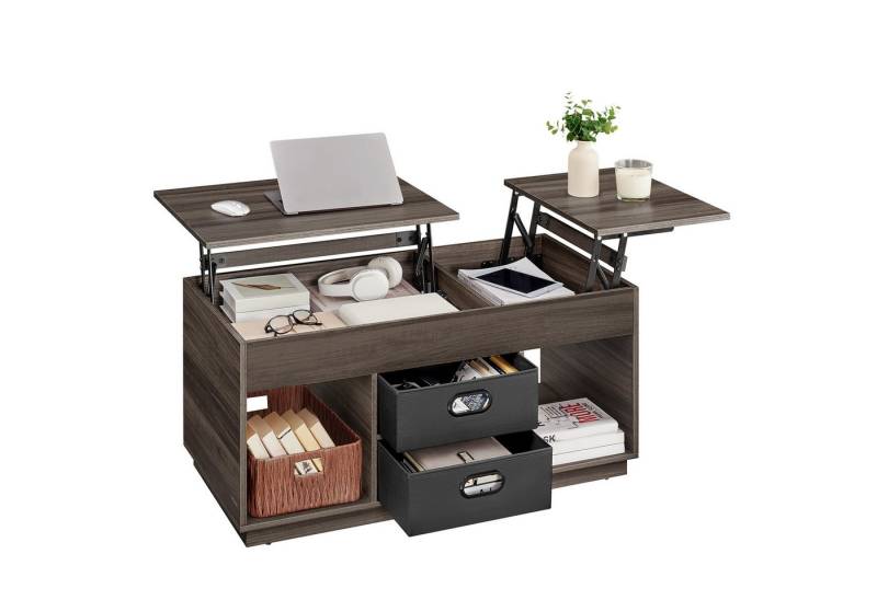 VASAGLE Couchtisch, Wohnzimmertisch, multifunktionaler Esstisch, viel Stauraum von VASAGLE