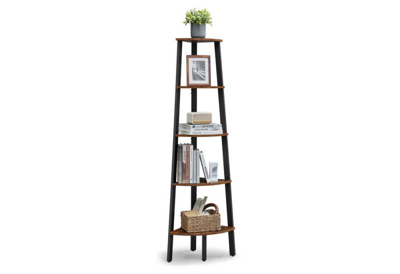 VASAGLE Eckregal, Bücherregal, mit 4/5 Ebenen, H: 125/159cm, mit Stahlrahmen von VASAGLE