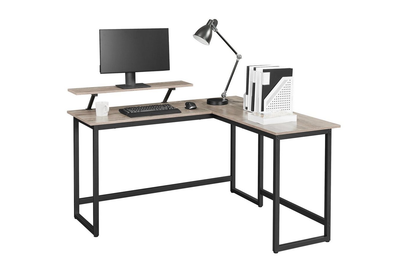 VASAGLE Eckschreibtisch Computertisch, 140x130x76/91cm L-Form Schreibtisch VASAGLE Eckschreibtisch Computertisch, 140x130x76/91cm L-Form Schreibtisch von VASAGLE