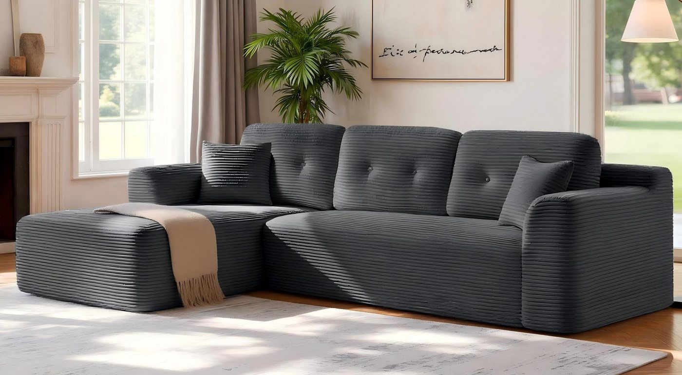 VASAGLE Ecksofa modulares Sofa 244 cm breit vakuumverpackt, Schlafsofa, keine Montage erforderlich, mit großer Chaiselongue VASAGLE Ecksofa modulares Sofa 244 cm breit vakuumverpackt, Schlafsofa, keine Montage erforderlich, mit großer Chaiselongue von VASAGLE