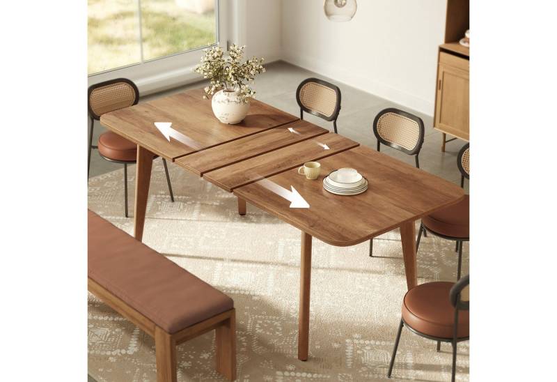 VASAGLE Esstisch, Esstisch mit ausziehbarer Tischplatte, 85x(140/160/180)x76,2 cm(TxBxH) von VASAGLE