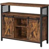 Sideboard im Industriestil mit Schiebetüren - L100 cm - Schwarz - Calicosy von CALICOSY