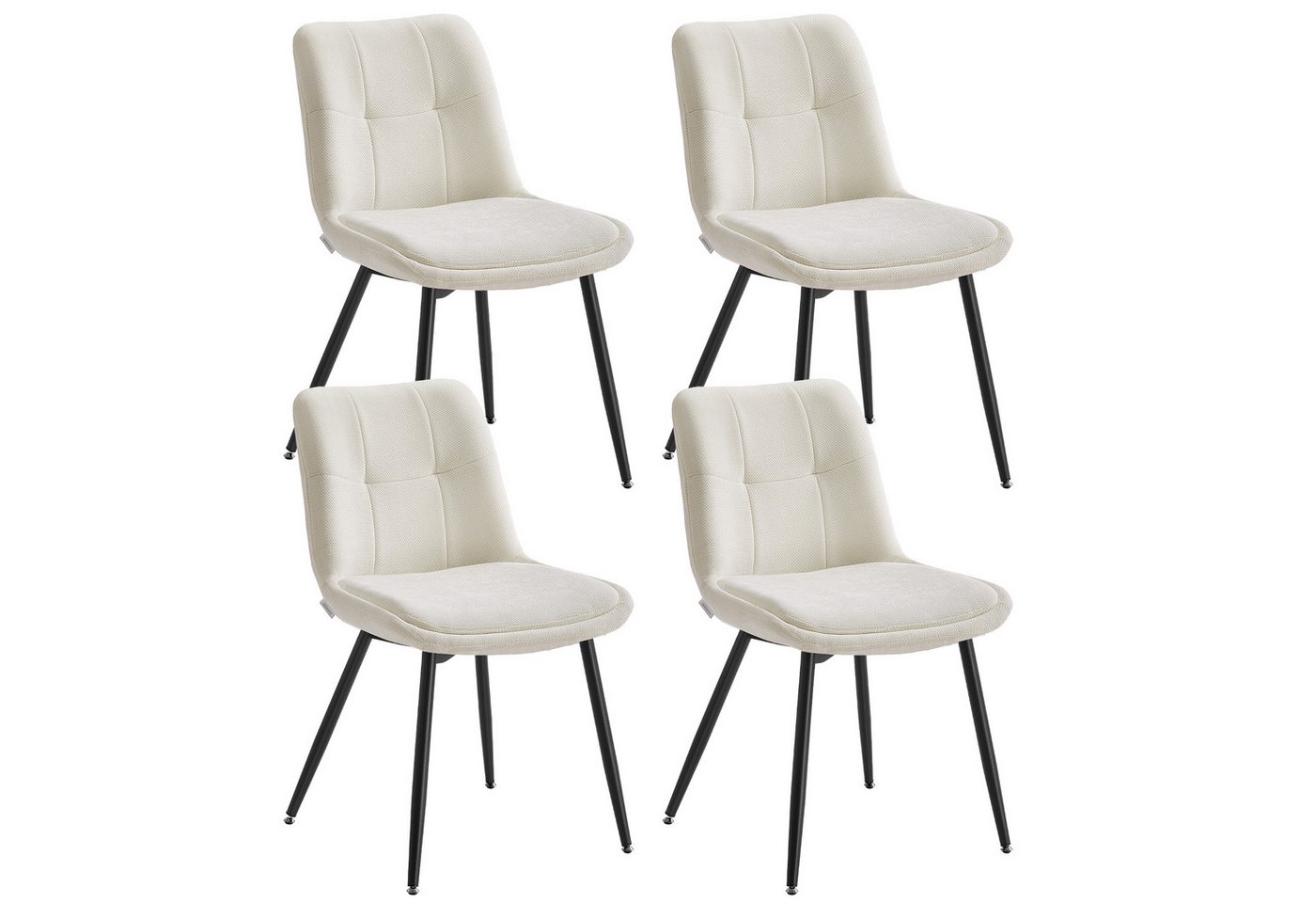 VASAGLE Esszimmerstuhl (4 St), Chenille-Gewebe, Küchenstuhl, Polsterstuhl, 2er Set/4er Set/6er Set von VASAGLE