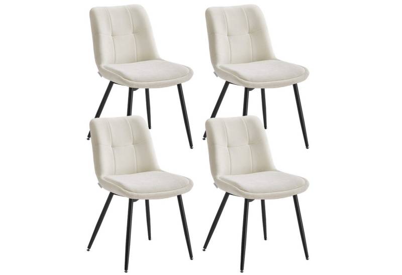 VASAGLE Esszimmerstuhl (4 St), Chenille-Gewebe, Küchenstuhl, Polsterstuhl, 2er Set/4er Set/6er Set von VASAGLE