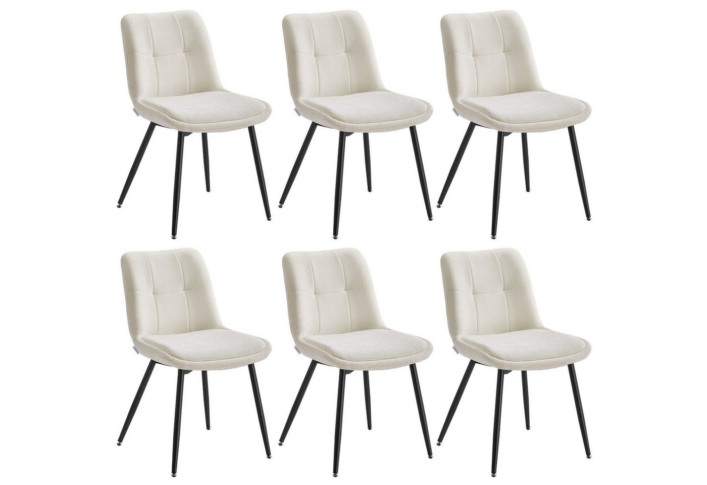 VASAGLE Esszimmerstuhl (6 St), Chenille-Gewebe, Küchenstuhl, Polsterstuhl, 2er Set/4er Set/6er Set von VASAGLE