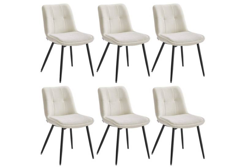 VASAGLE Esszimmerstuhl (6 St), Chenille-Gewebe, Küchenstuhl, Polsterstuhl, 2er Set/4er Set/6er Set von VASAGLE