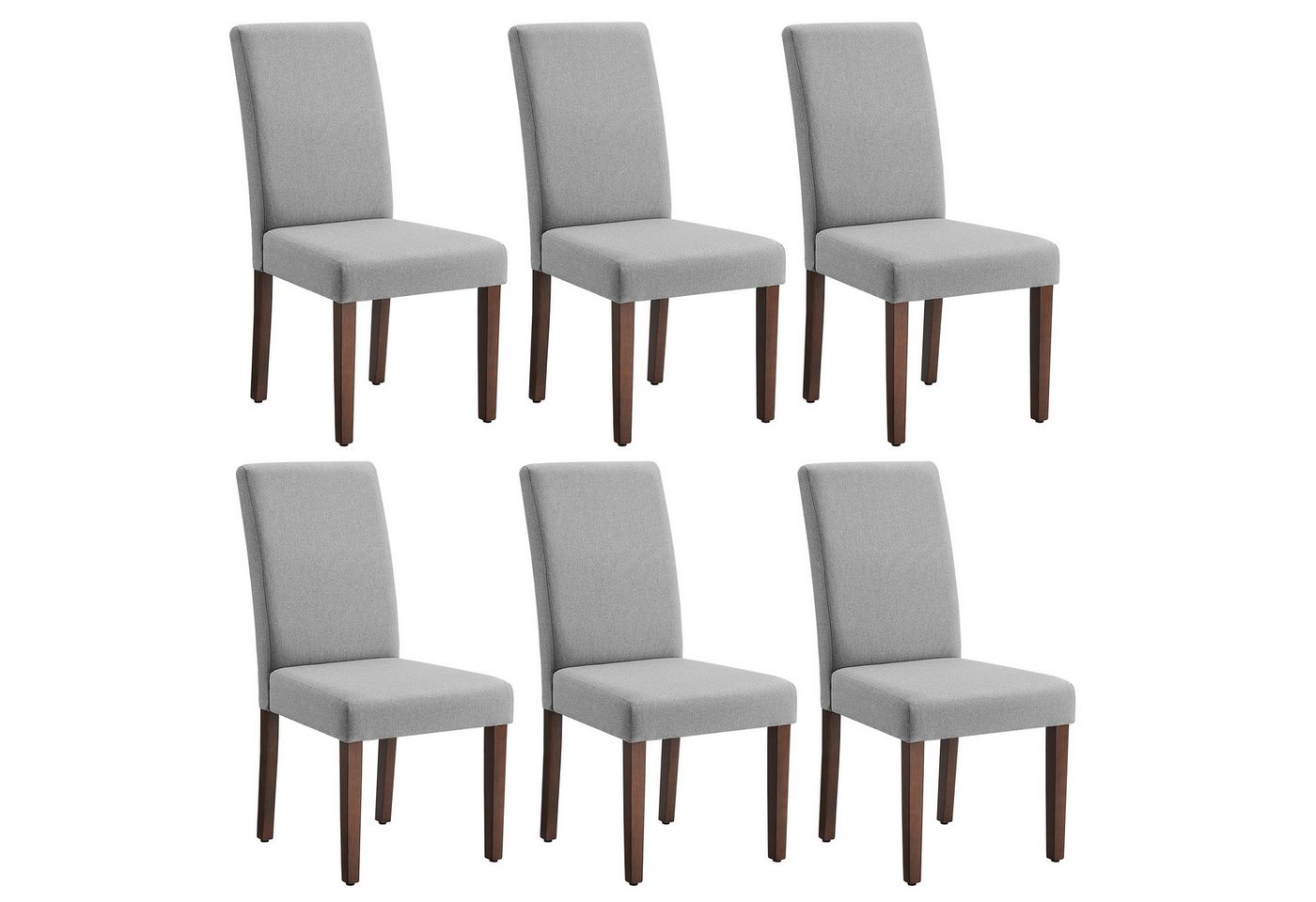 VASAGLE Esszimmerstuhl 2er Set/ 4er Set/ 6er Set Esszimmerstühle, Küchenstuhl (Set, 6 St), Parsons-Stil, 58 x 48 x 99 cm, stuhl bis 120 kg von VASAGLE