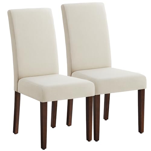 VASAGLE Esszimmerstuhl 2er Set, Küchenstuhl, Parsons-Stuhl, hohe Rückenlehne, für Esszimmer und Küche, Dickes Sitzkissen, 58 x 48 x 99 cm, cremeweiß KDC158W01 VASAGLE Esszimmerstuhl 2er Set, Küchenstuhl, Parsons-Stuhl, hohe Rückenlehne, für Esszimmer und Küche, Dickes Sitzkissen, 58 x 48 x 99 cm, cremeweiß KDC158W01 von VASAGLE