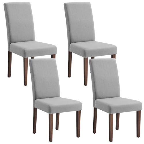 VASAGLE Esszimmerstuhl 4er Set, Küchenstuhl, Parsons-Stuhl, hohe Rückenlehne, für Esszimmer und Küche, Dickes Sitzkissen, 58 x 48 x 99 cm, Taubengrau KDC158G01-2J von VASAGLE