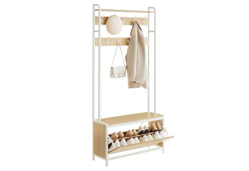 VASAGLE Garderobenständer Garderobe, mit Sitzbank, 30 x 85 x 180 cm von VASAGLE