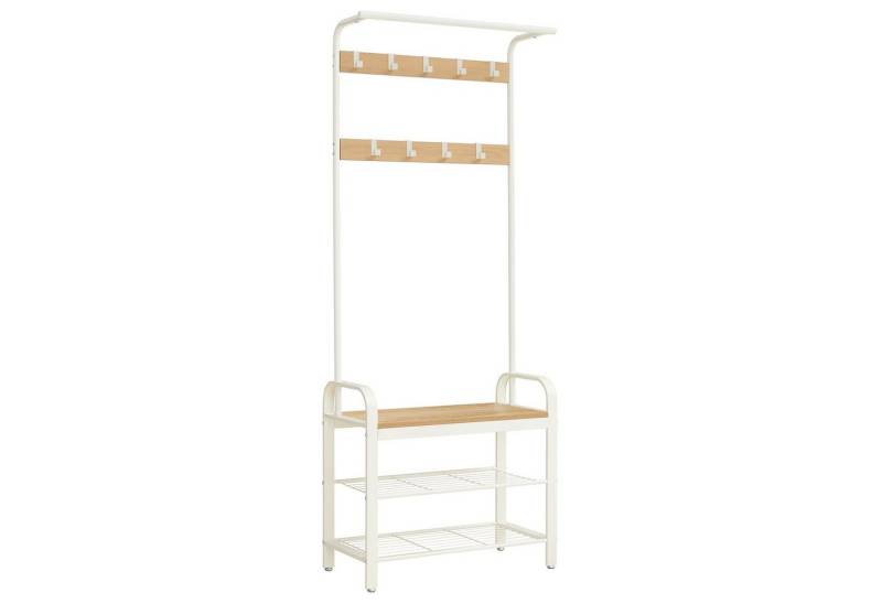 VASAGLE Garderobenständer Garderobe, mit Sitzfläche, 2 Gitterablagen von VASAGLE