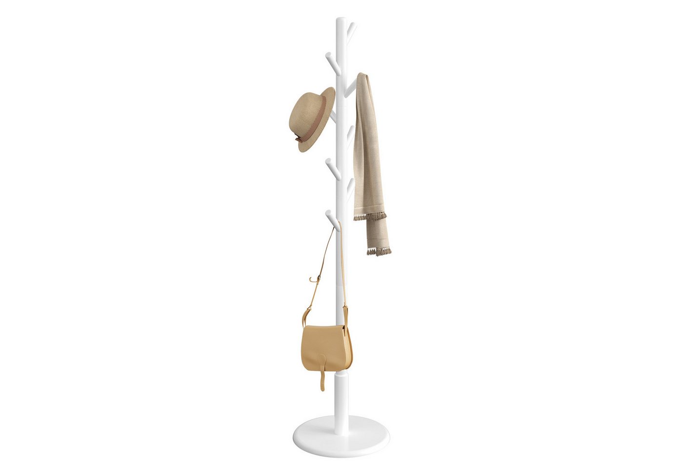 VASAGLE Garderobenständer Kleiderständer 40cm d X 171.8cm, Massivholz, Jackenständer Baumform von VASAGLE