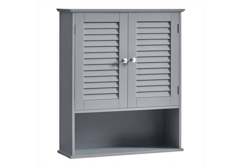 VASAGLE Hängeschrank Badezimmerschrank Wandschrank Lamellentüren und offenem Fach von VASAGLE