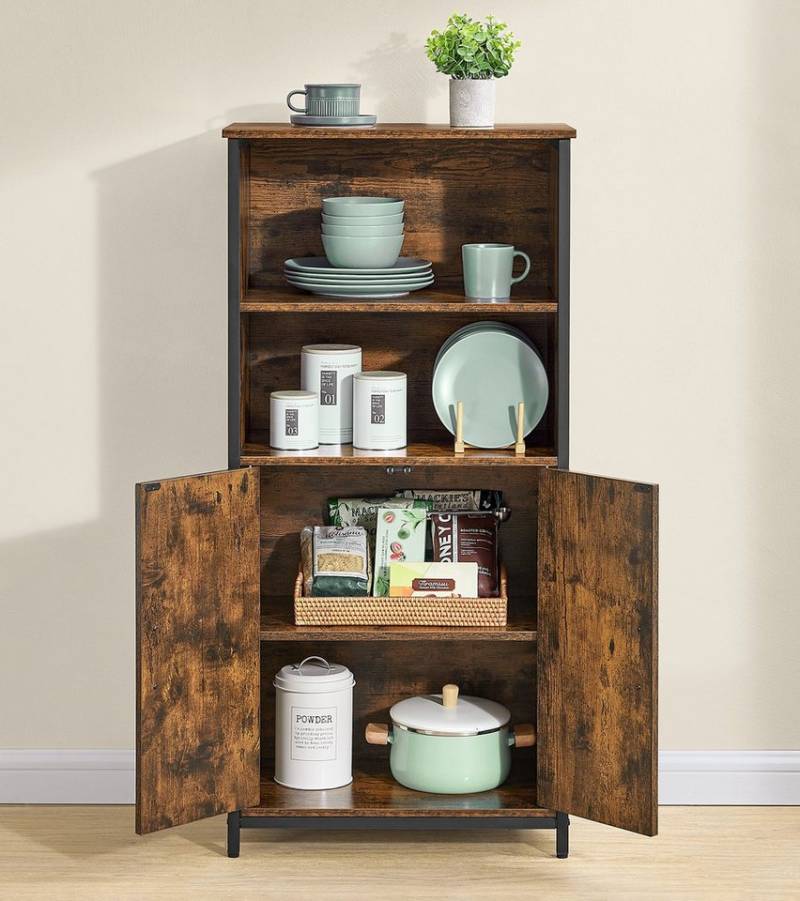 VASAGLE Highboard Küchenschrank, verstellbare Regalebene, 2 offenen Fächern von VASAGLE