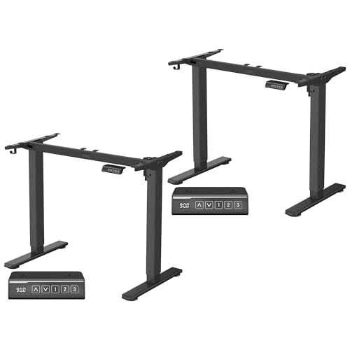 VASAGLE Höhenverstellbarer Schreibtisch elektrisch, 2er Set, Tischgestell, Schreibtischständer, ohne Tischplatte, mit 2 Haken, Memory-Funktion mit 3 Höhen, Stahl, tintenschwarz LSD021B01V2-2J VASAGLE Höhenverstellbarer Schreibtisch elektrisch, 2er Set, Tischgestell, Schreibtischständer, ohne Tischplatte, mit 2 Haken, Memory-Funktion mit 3 Höhen, Stahl, tintenschwarz LSD021B01V2-2J von VASAGLE