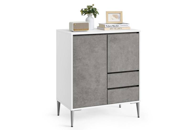 VASAGLE Buffet Aufbewahrungsschrank Sideboard mit Türen, höhenverstellbare Ablagen, 2 Schubladen von VASAGLE