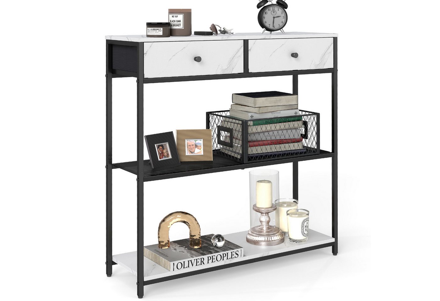 VASAGLE Konsolentisch, Beistelltisch, Flurtisch, schmal, mit 2 Schubladen, 24 x 76 x 80 cm VASAGLE Konsolentisch, Beistelltisch, Flurtisch, schmal, mit 2 Schubladen, 24 x 76 x 80 cm von VASAGLE