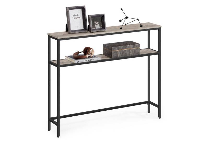 VASAGLE Konsolentisch, Konsolentisch, schmaler Sofatisch mit 2 Ablagen, 20 x 100 x 80 cm von VASAGLE