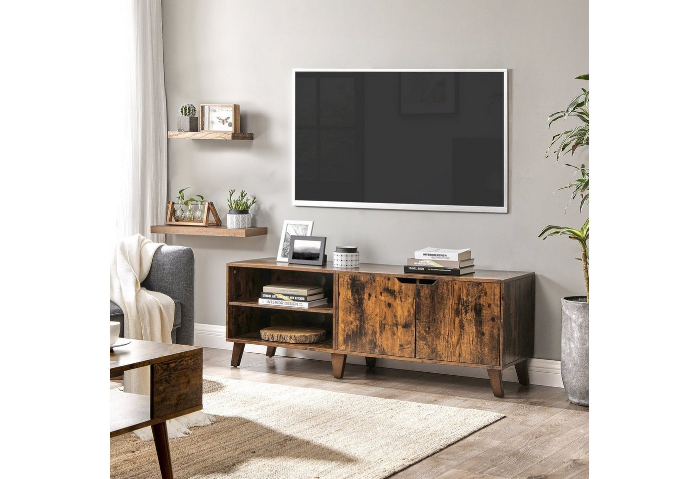 VASAGLE Lowboard TV-Schrank, Lange 140cm, für Fernseher bis zu 65 Zoll von VASAGLE