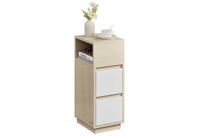 VASAGLE Nachttisch (1-St), 1er Set/2er Set, schmal, Beistelltisch mit 2 Schubladen, offenes Fach von VASAGLE