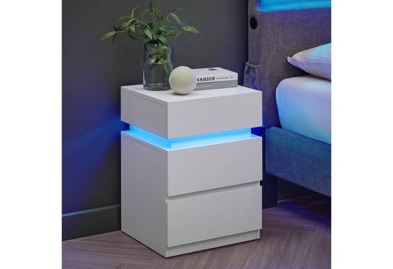 VASAGLE Nachttisch (1-St), mit LED-Beleuchtung, einstellbare Farben von VASAGLE