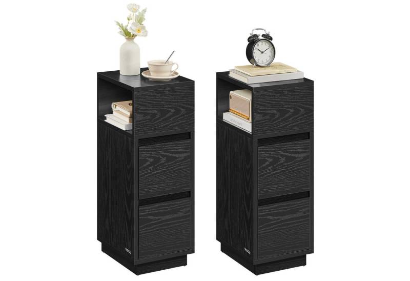 VASAGLE Nachttisch (2-St), 1er Set/2er Set, schmal, Beistelltisch mit 2 Schubladen, offenes Fach von VASAGLE