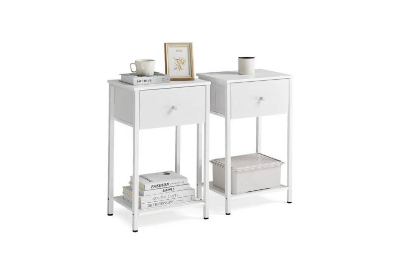 VASAGLE Nachttisch (2-St), 2er Set, mit Stoff-Schublade, 61 cm hoher,mit Ablage von VASAGLE