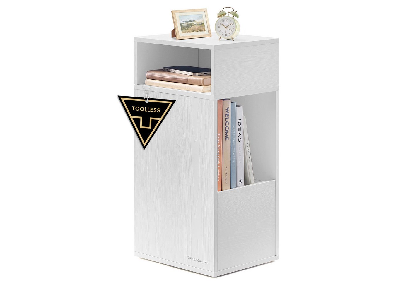 VASAGLE Nachttisch (1-St), 1er Set/2er Set, schmal, Beistelltisch mit 1 Schublade, 2 offenes Fach von VASAGLE