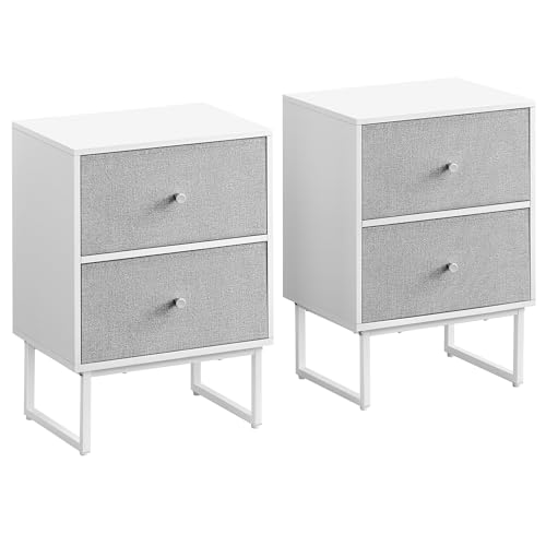 VASAGLE Nachttisch, 2er Set, Beistelltisch mit Stauraum, 2 herausnehmbare Schubladen, Nachtschrank für Schlafzimmer, Wohnzimmer, wolkenweiß-Taubengrau LGS229W14, 30 x 40 x 55 cm (T x B x H) VASAGLE Nachttisch, 2er Set, Beistelltisch mit Stauraum, 2 herausnehmbare Schubladen, Nachtschrank für Schlafzimmer, Wohnzimmer, wolkenweiß-Taubengrau LGS229W14, 30 x 40 x 55 cm (T x B x H) von VASAGLE