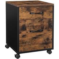 VASAGLE Rollcontainer braun, schwarz 2 Auszüge 41,0 x 40,0 x 55,0 cm von VASAGLE