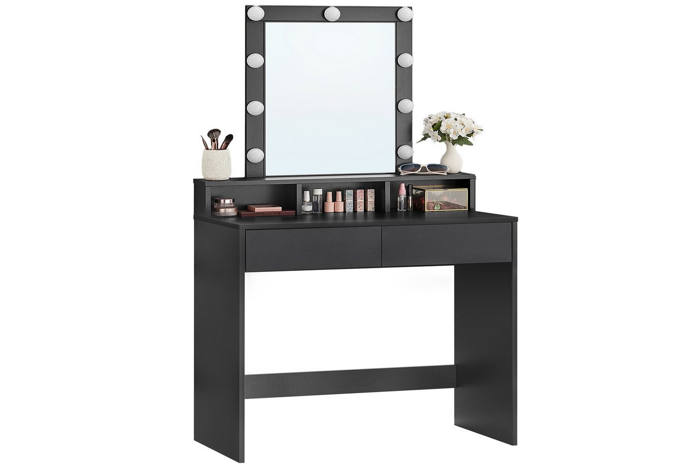 VASAGLE Schminktisch Kosmetiktisch mit LED-Beleuchtung, einstellbare Helligkeit, modern, mit 2 Schubladen und 3 offenen Fächern VASAGLE Schminktisch Kosmetiktisch mit LED-Beleuchtung, einstellbare Helligkeit, modern, mit 2 Schubladen und 3 offenen Fächern von VASAGLE