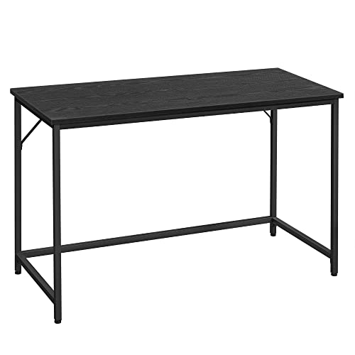 VASAGLE Schreibtisch, Computertisch, Bürotisch, für Arbeitszimmer, Schlafzimmer, 60 x 120 x 76 cm, Industrie-Design, Metallgestell, schwarz LWD039B56 von VASAGLE