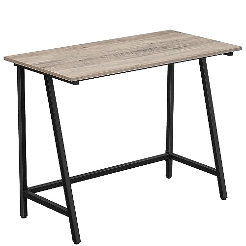 VASAGLE Schreibtisch, Computertisch, Homeoffice, Büro, Arbeitszimmer, Wohnzimmer, stabil, platzsparend, einfacher Aufbau, Industrie-Design, 100 x 50 x 75 cm, Greige-schwarz LWD040B02 von VASAGLE