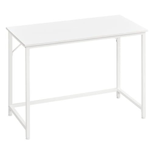 VASAGLE Schreibtisch, Kleiner Computertisch, Bürotisch, für Arbeitszimmer, Schlafzimmer, 50 x 100 x 76 cm, modern, Metallgestell, ahornweiß LWD041W44 von VASAGLE