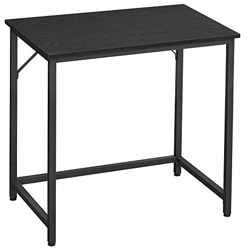 VASAGLE Schreibtisch, Kleiner Computertisch, Bürotisch, für Arbeitszimmer, Schlafzimmer, 50 x 80 x 76 cm, Industrie-Design, Metallgestell, schwarz LWD038B56 von VASAGLE