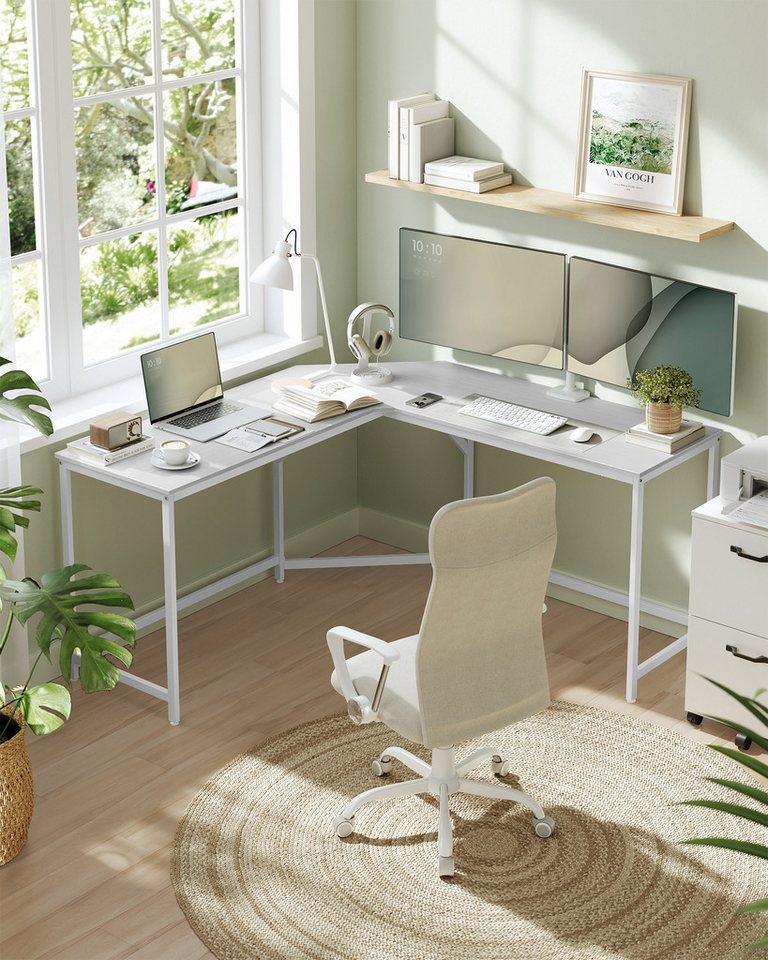 VASAGLE Schreibtisch Computertisch, 130/150 cm, L-förm Eckschreibtisch, platzsparender Bürotisch VASAGLE Schreibtisch Computertisch, 130/150 cm, L-förm Eckschreibtisch, platzsparender Bürotisch von VASAGLE