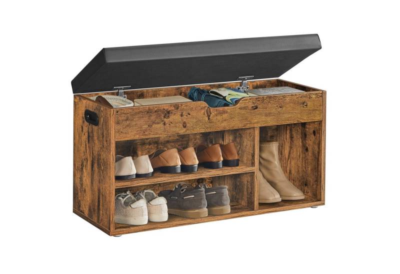 VASAGLE Schuhbank, mit Sitzfläche, Sitzbank mit Stauraum, gepolstert, 30 x 80 x 44 cm von VASAGLE
