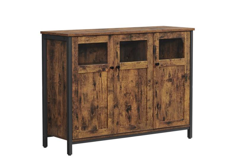 VASAGLE Sideboard, 100 x 35 x 75 cm, verstellbaren Ablage, mit Glastüren von VASAGLE