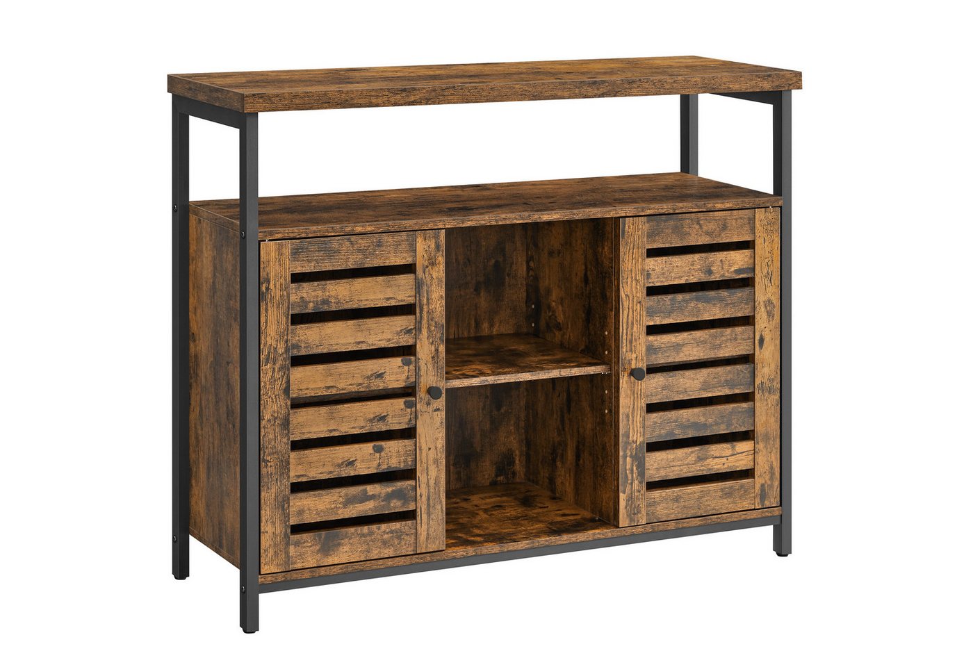 VASAGLE Sideboard Küchenschrank, Breite 100 cm, mit offenen Regalfächern von VASAGLE