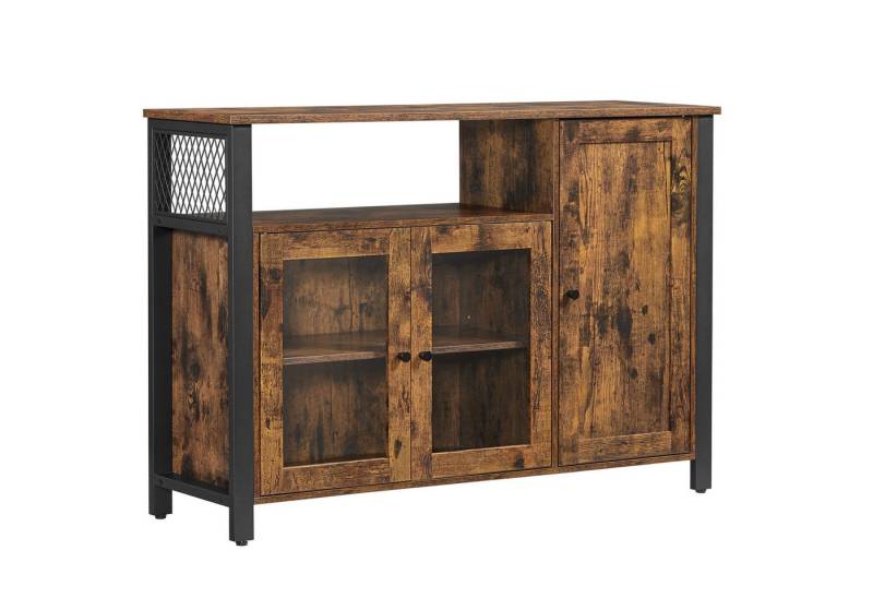 VASAGLE Sideboard Küchenschrank, Kommode, 110 x 33 x 75 cm, mit 3 Türen von VASAGLE