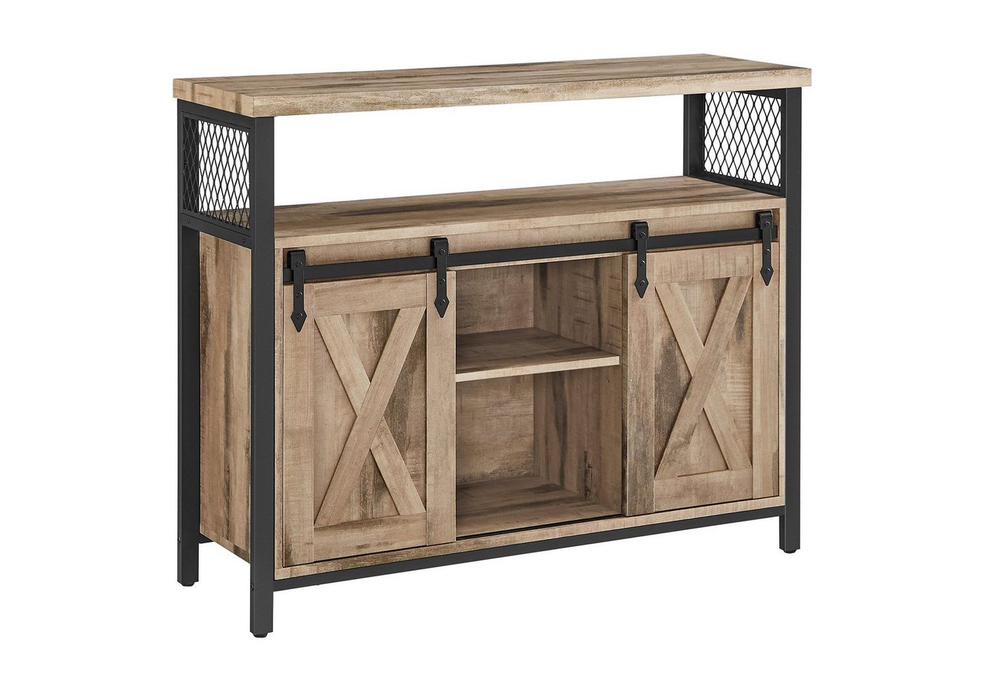 VASAGLE Sideboard Küchenschrank, mit 2 Schiebetüren, verstellbare Ablagen von VASAGLE