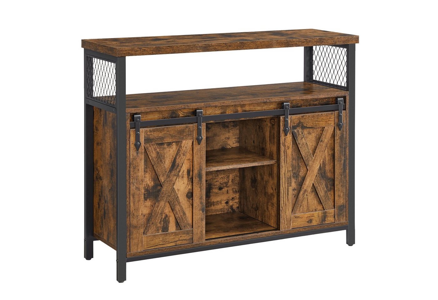 VASAGLE Sideboard Küchenschrank, mit 2 Schiebetüren, verstellbare Ablagen von VASAGLE