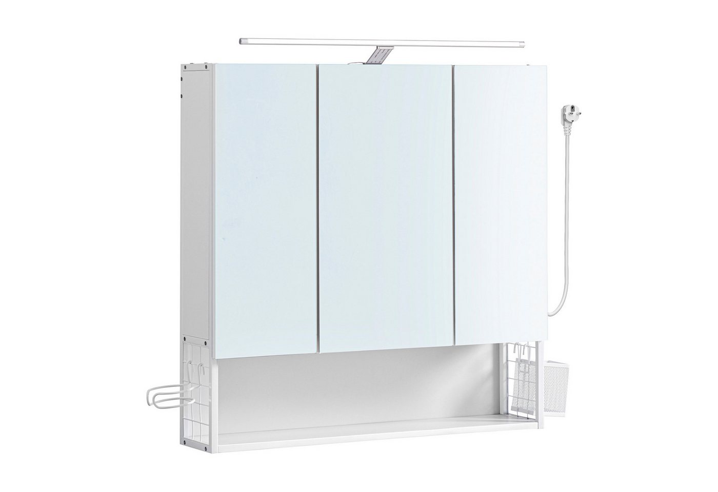 VASAGLE Spiegelschrank Badezimmerschrank mit Beleuchtung, Kabel von VASAGLE