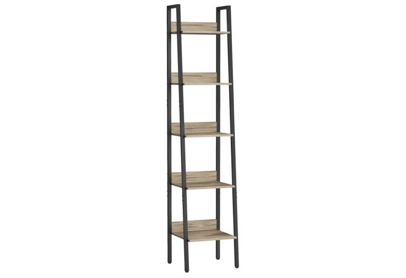 VASAGLE Standregal, Bücherregal, Leiterregal, 140/170 cm, Industrie-Design von VASAGLE