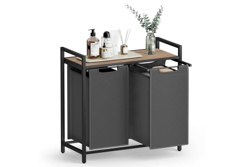 VASAGLE Wäschekorb, 2 Wäschesäcke aus Oxford-Gewebe, abnehmbar, 2 x 46 L von VASAGLE