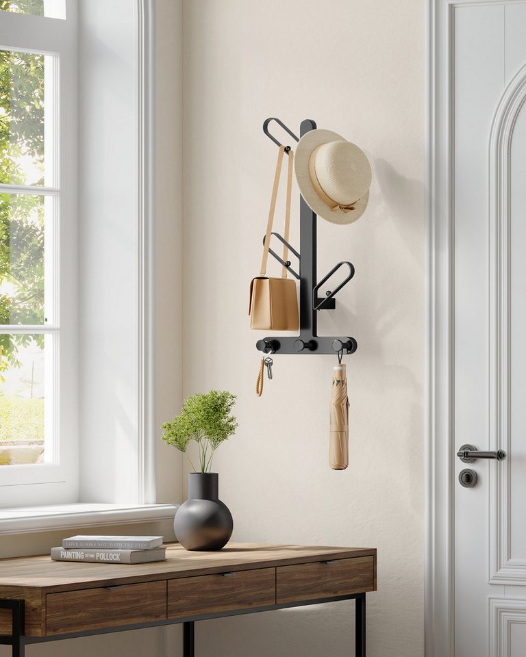 SONGMICS HOME Wandgarderobe Kleiderständer (1 St), Wandgarderobe, Garderobe in Baum-Form, 7 Haken, für Kleidung, Taschen von SONGMICS HOME