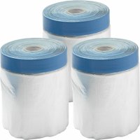 Abdeckfolie mit Klebeband 3 Stück 55cm x 20m UV Malerfolie Abdeckfolie mit Klebeband 3 Stück 55cm x 20m UV Malerfolie von VASALAT