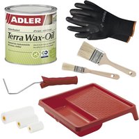 Adler Holzöl Innen Terra Wax Oil - Hartwachsöl zur Holzpflege im Innenraum - Möbelöl mit 2x Pinsel + Lackroller SetMöbelöl mit Farbwanne, farblos Adler Holzöl Innen Terra Wax Oil - Hartwachsöl zur Holzpflege im Innenraum - Möbelöl mit 2x Pinsel + Lackroller SetMöbelöl mit Farbwanne, farblos von VASALAT