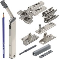 Vasalat - Blum Aventos hk-xs 20K1301T Kraftspeicher Set 12-tlg., Klappenbeschlag mit Tip On und Clip Top Scharniere für Holz- und Alufronten von VASALAT